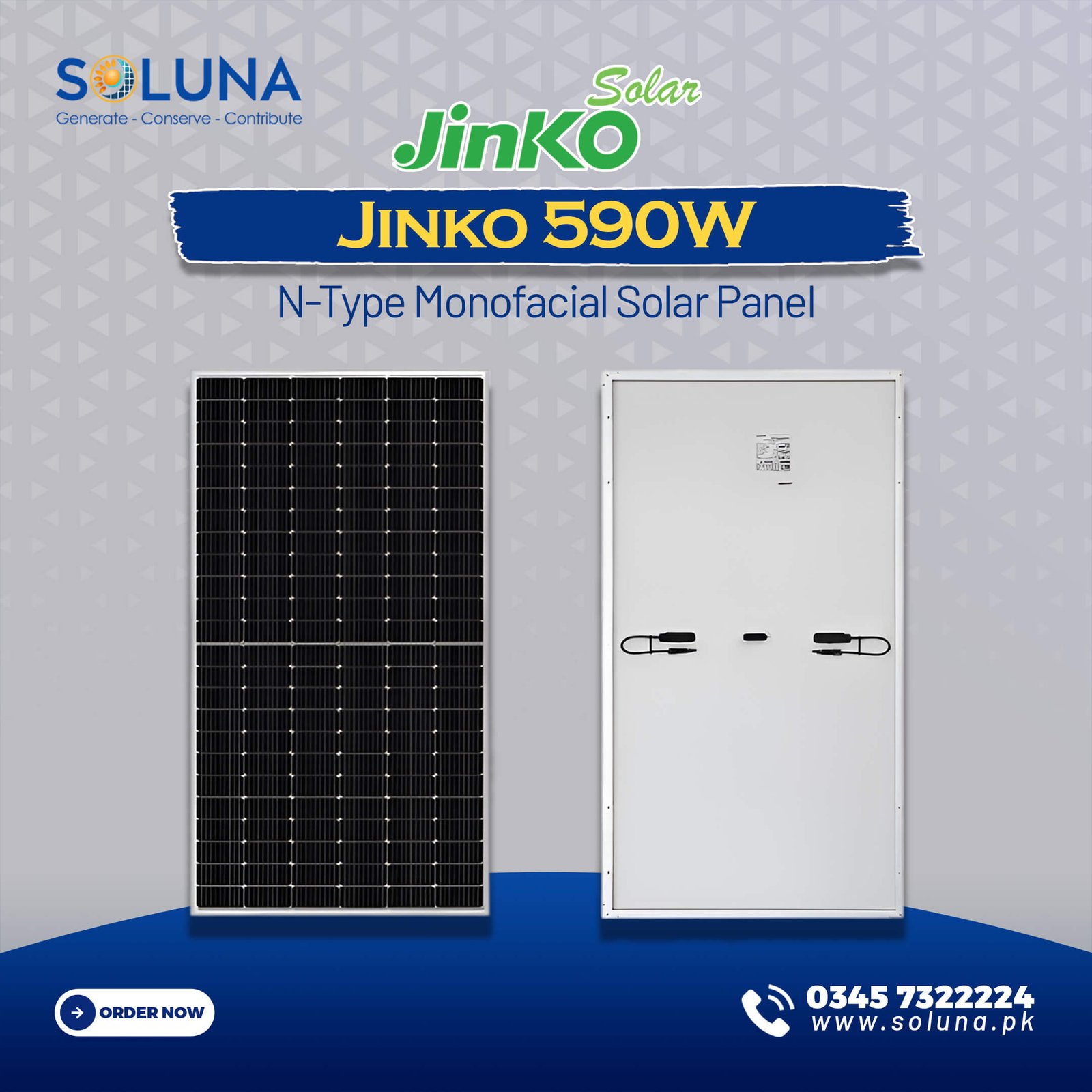 Jinko 590W N-Type Monofacial Solar Panel
