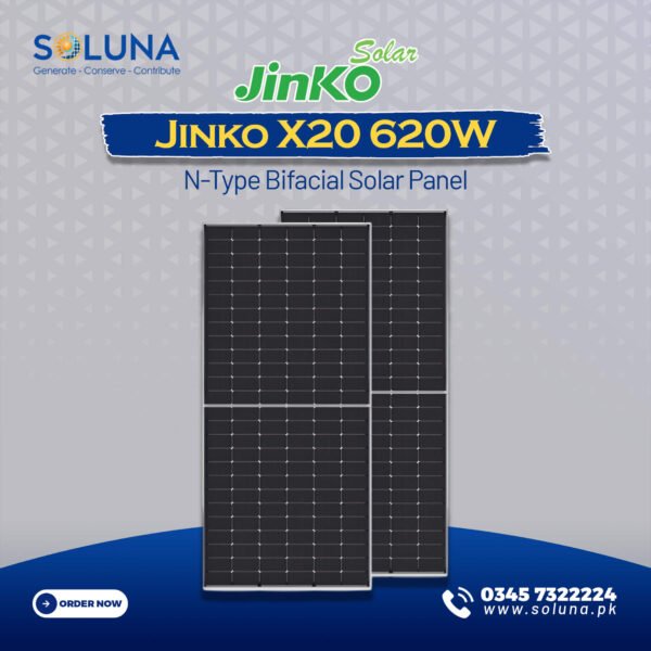 Jinko X20 620W N-Type Bifacial Solar Panel