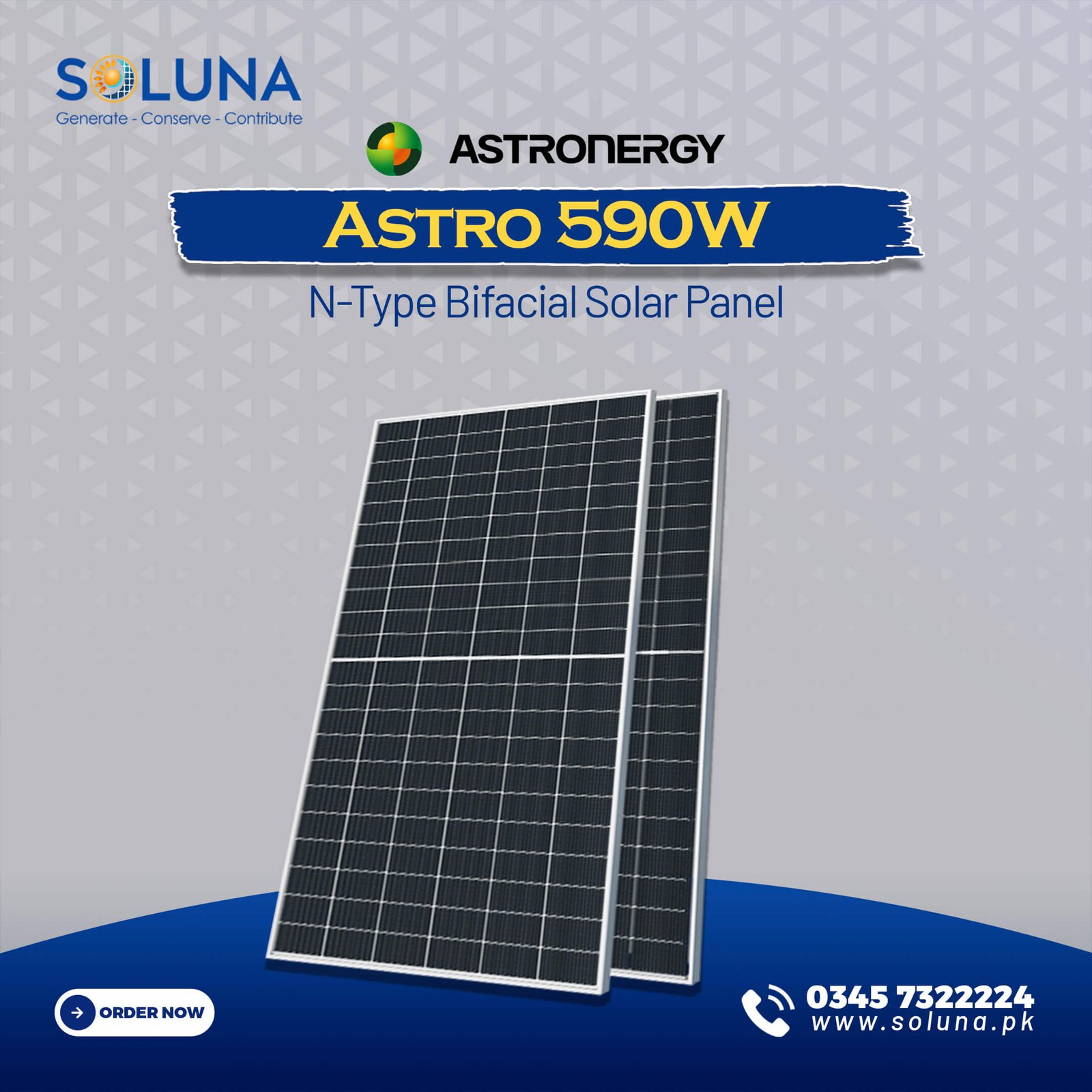 Astro 590W N-Type Bifacial Solar Panel