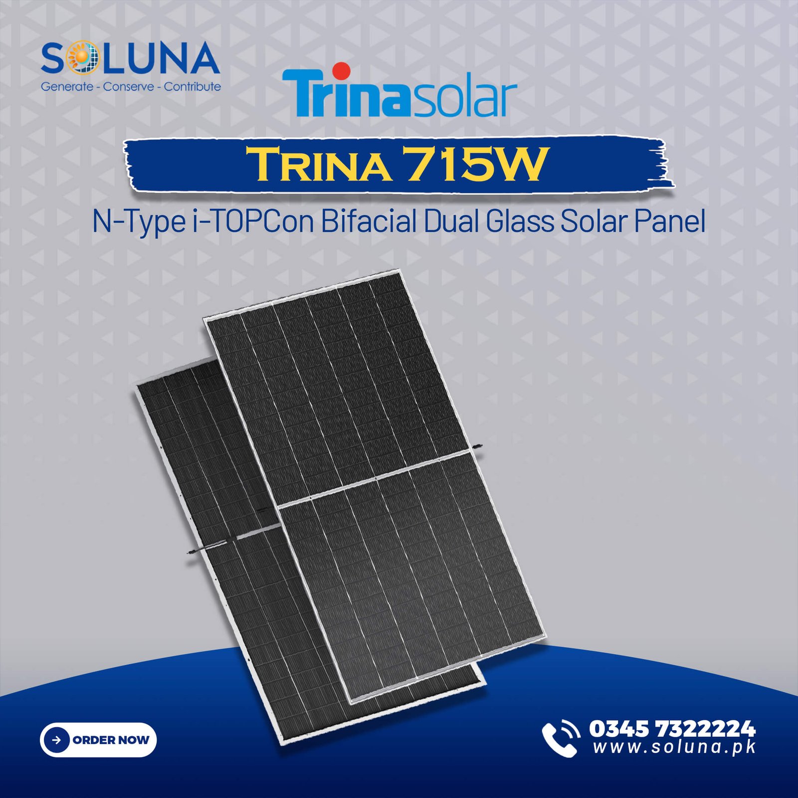 trina 715w dual glass solar panel